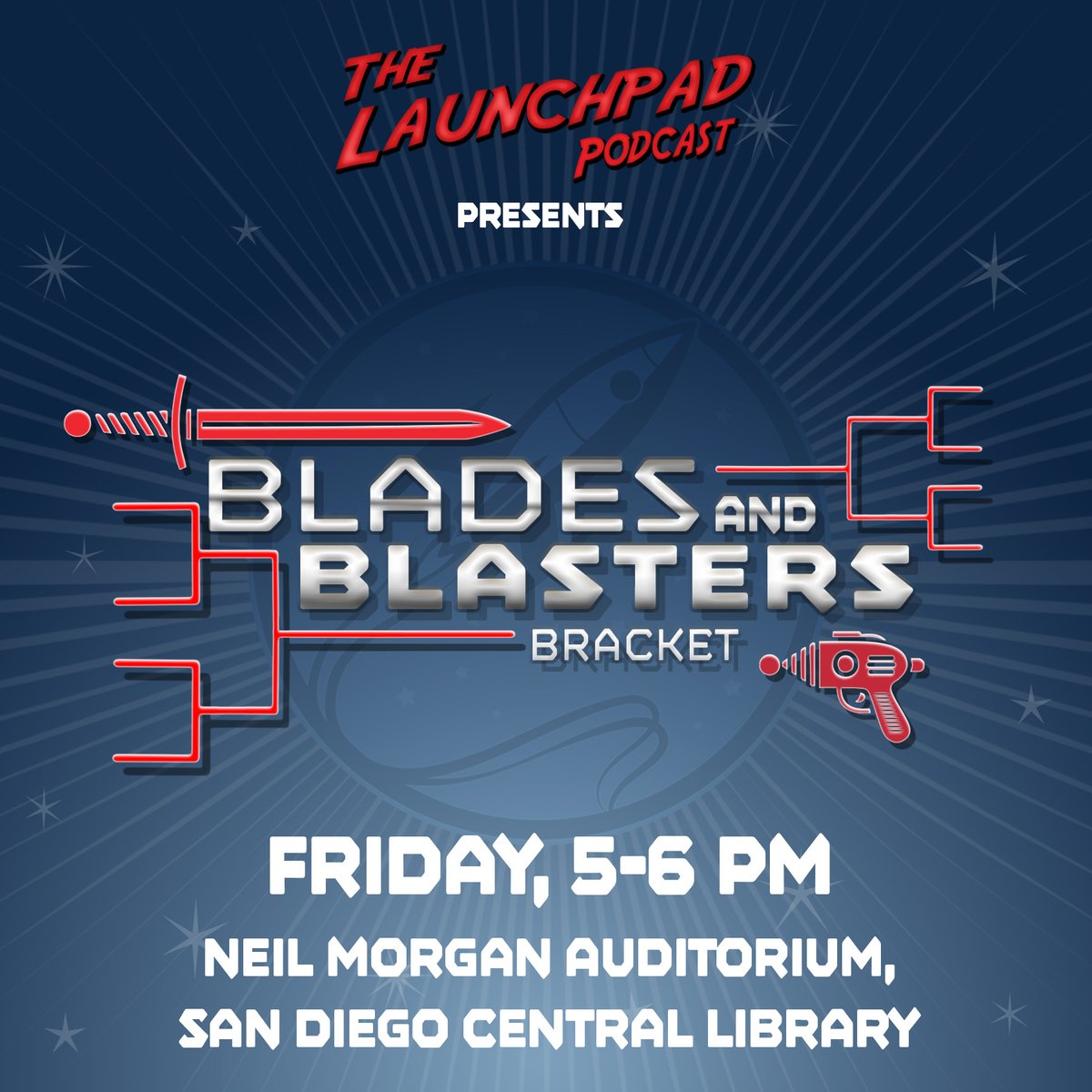 launchpadpod's tweet image. Our BALLER Comic Con Panels 
Friday 5:00PM-6:00PM Blades and Blasters:We compare firepower from pop culture.
Neil Morgan Auditorium, San Diego Central Library
Friday 9:00PM-10:00PM Ghostface’s Killer Trivia:
The actual voice of Ghostface asks the questions! Win prizes!
Room 25ABC