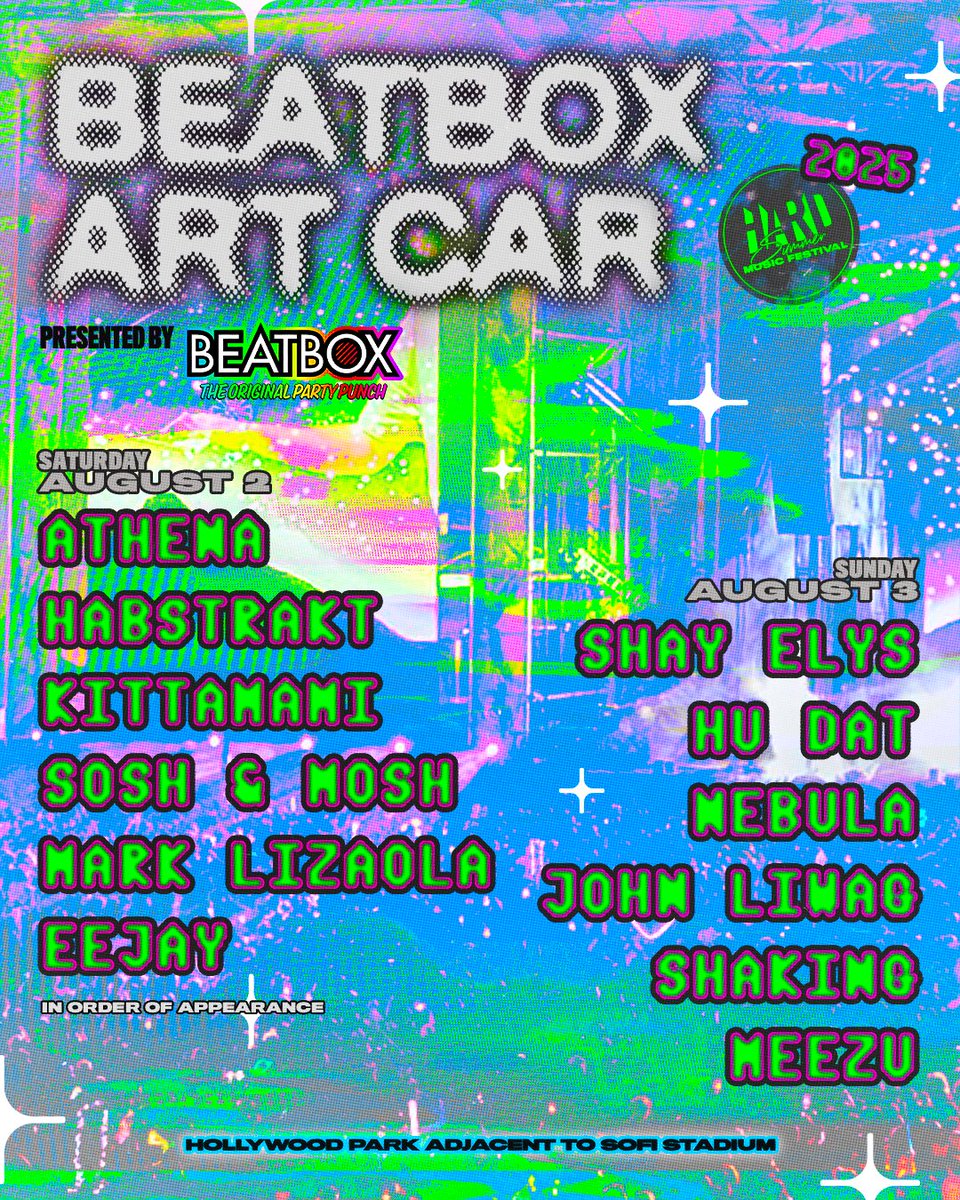 HARDFEST's tweet image. Step into the beat of the Boombox Art Car presented by @BeatboxBevs for a good time 👟🎶