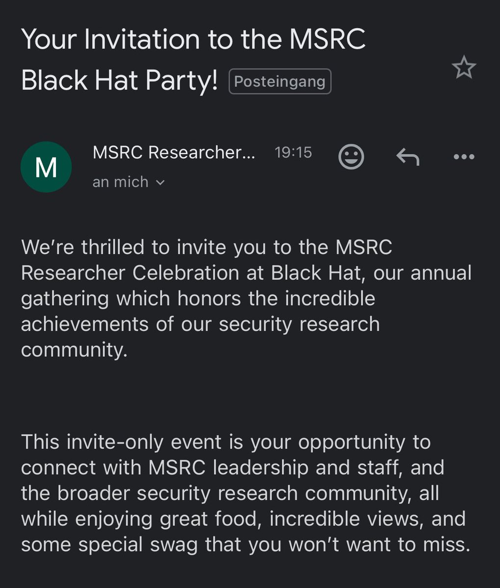 frycos (@frycos) on Twitter photo I’m not gonna attend this year. For the rest of you, happy partying with <a href="/msftsecresponse/">Security Response</a> I’m not gonna attend this year. For the rest of you, happy partying with <a href="/msftsecresponse/">Security Response</a>