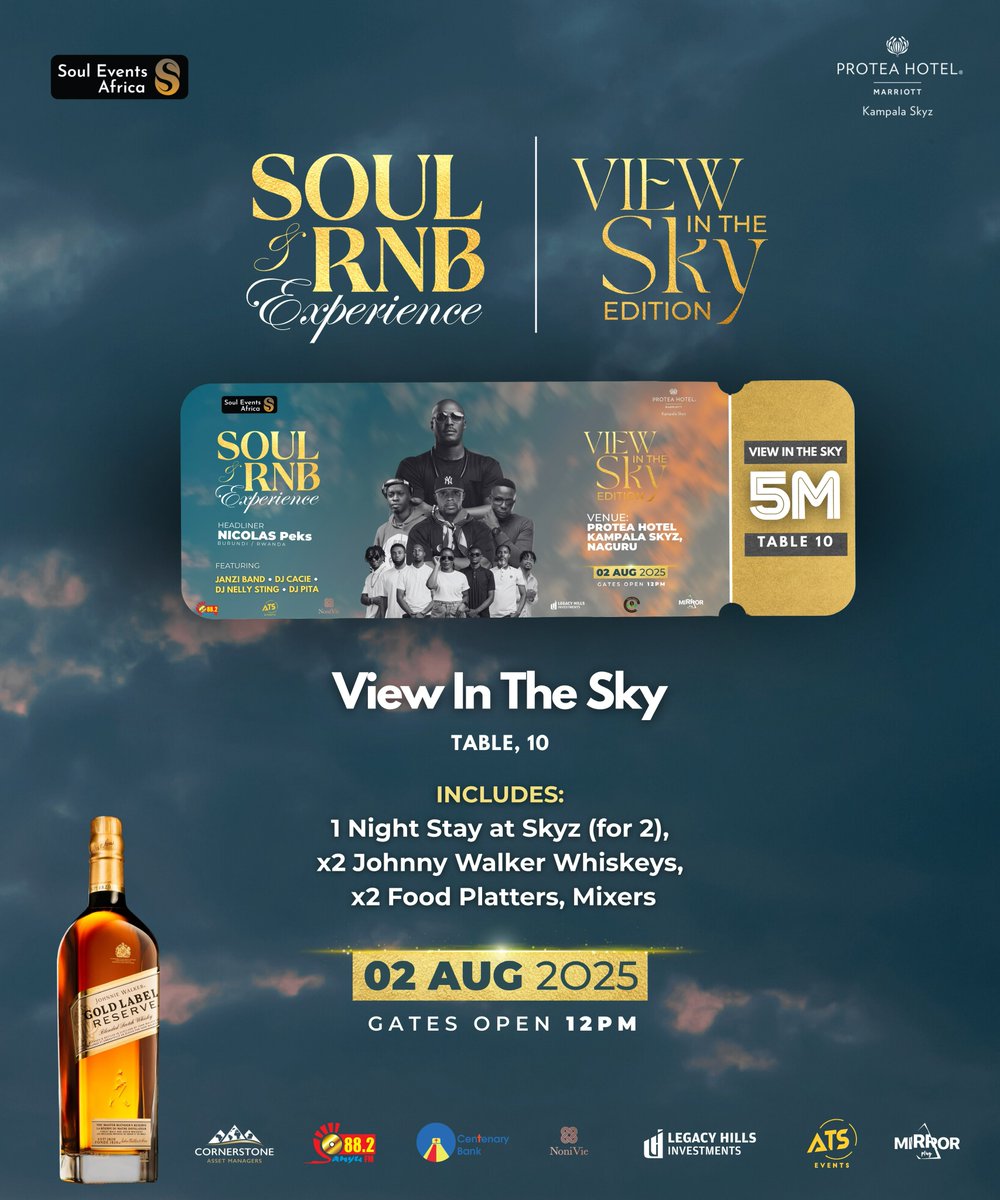 SoulEventsAfric's tweet image. #TheSoulandRnBExperience
Ticket category: View in The Sky.
Package for 10 with a Night Stay option for 2, Double the fun with everything
Happening 02 August at @SkyzHotel
Get your tickets from souleventsafrica.com