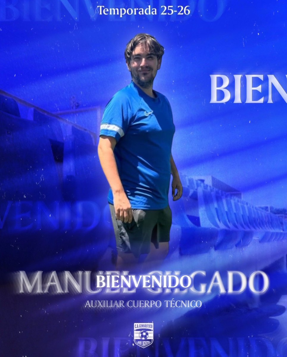 🔹 𝐎𝐅𝐈𝐂𝐈𝐀𝐋 |

🆕 Manuel Gilgado se une al cuerpo técnico como auxiliar.

💪 Trabajo, experiencia y muchas ganas de aportar su granito de arena. Ha pasado por clubes como Ilipense Zalamea, Castuera, Malpartida y Peñarroya.

#vamosazules 💙