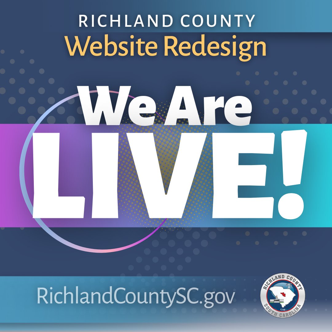 RichlandSC's tweet image. WE ARE LIVE! #RichlandCountySC Government is proud to launch our newly redesigned website. We hope you'll find it's easier to locate information, access services + stay connected with all things Richland County. See for yourself: richlandcountysc.gov.
#NewWebsite #Launched