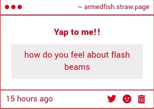 Armed_Fish's tweet image. No sure what a flash "beam" is but flash beacons are fucking awful.
