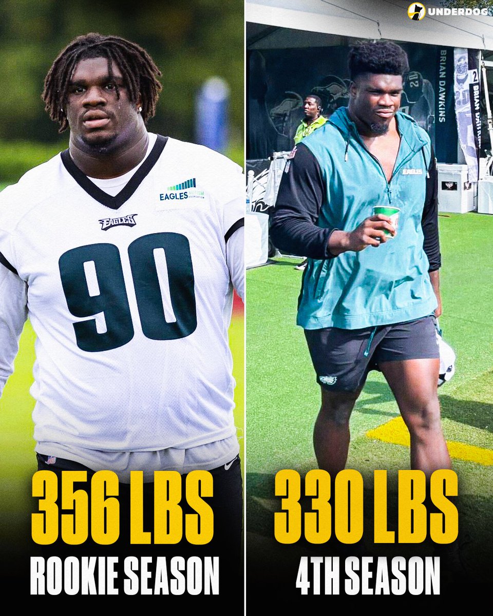 Eagles DT Jordan Davis looks like an entirely different player heading into his 4th season

He's dropped 26 pounds this offseason 😳🔥