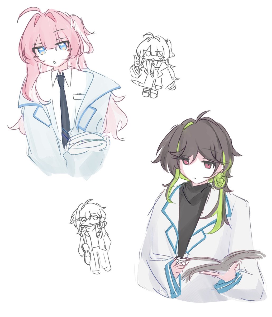 AkagiTake_'s tweet image. 落書きしかしてないから載せれる絵がなくて…よその子らくがき