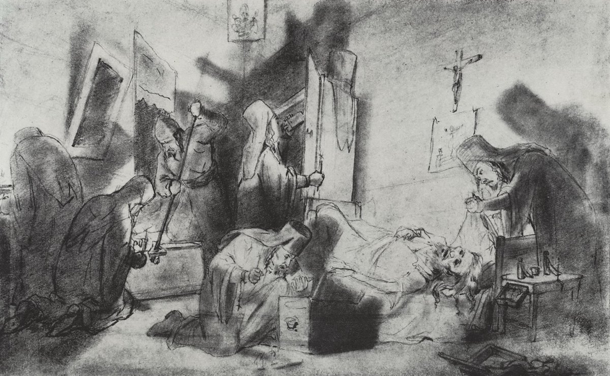 vasilyperovart's tweet image. Dividing the inheritance in a monastery (Death of a monk)