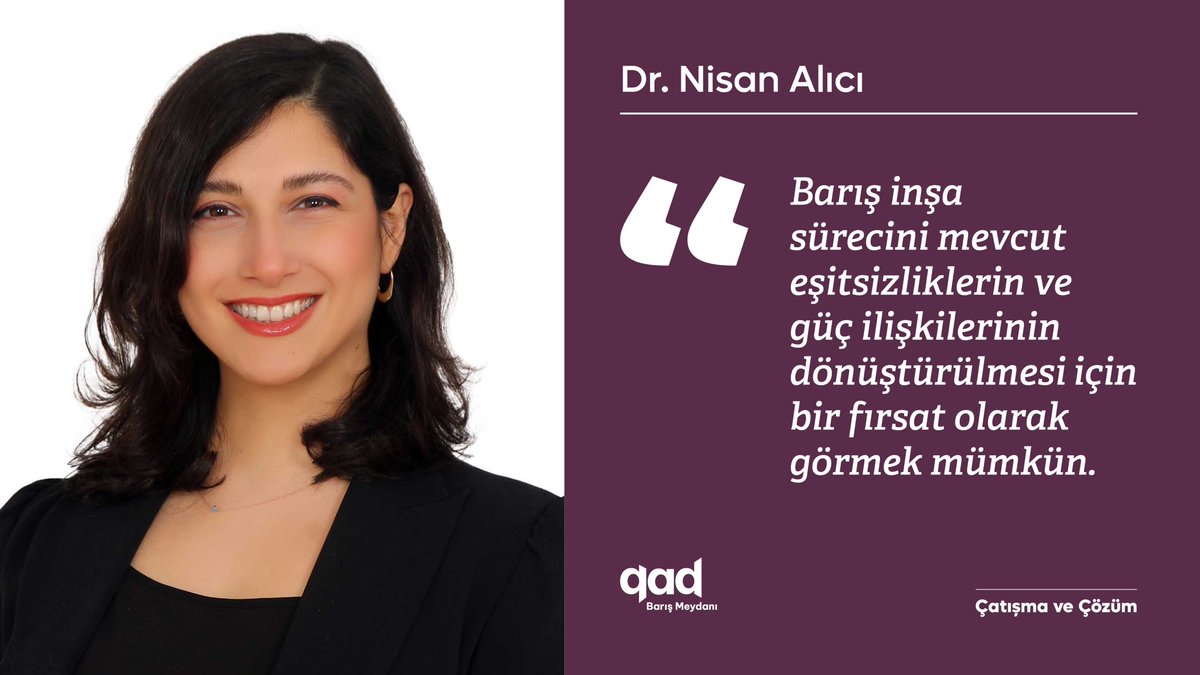 QADinstitute's tweet image. Dr. Nisan Alıcı (@NisanAlici) ile Kürt Meselesi, Direniş ve Geçiş Dönemi Adaleti Üzerine
“Barış inşa sürecini mevcut eşitsizliklerin ve güç ilişkilerinin dönüştürülmesi için bir fırsat olarak görmek mümkün.”
qad.institute/index.php/dr-n…