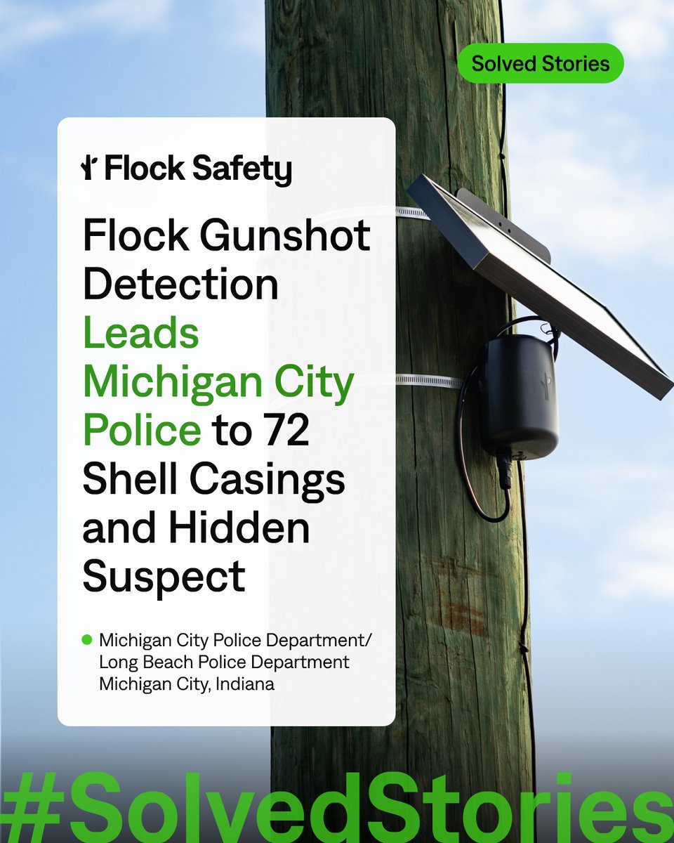 Flock_Safety's tweet image. Flock Safety technology alerted Michigan City police to a shooting scene, leading to the arrest of a suspect found hiding nearby and the recovery of firearms, including a stolen gun.
bit.ly/453XJKP