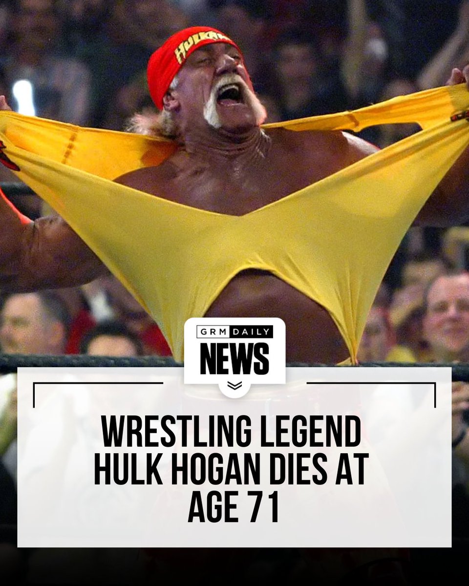 GRMDAILY's tweet image. Wrestling legend Hulk Hogan has died at age 71. RIP to a true legend🕊️