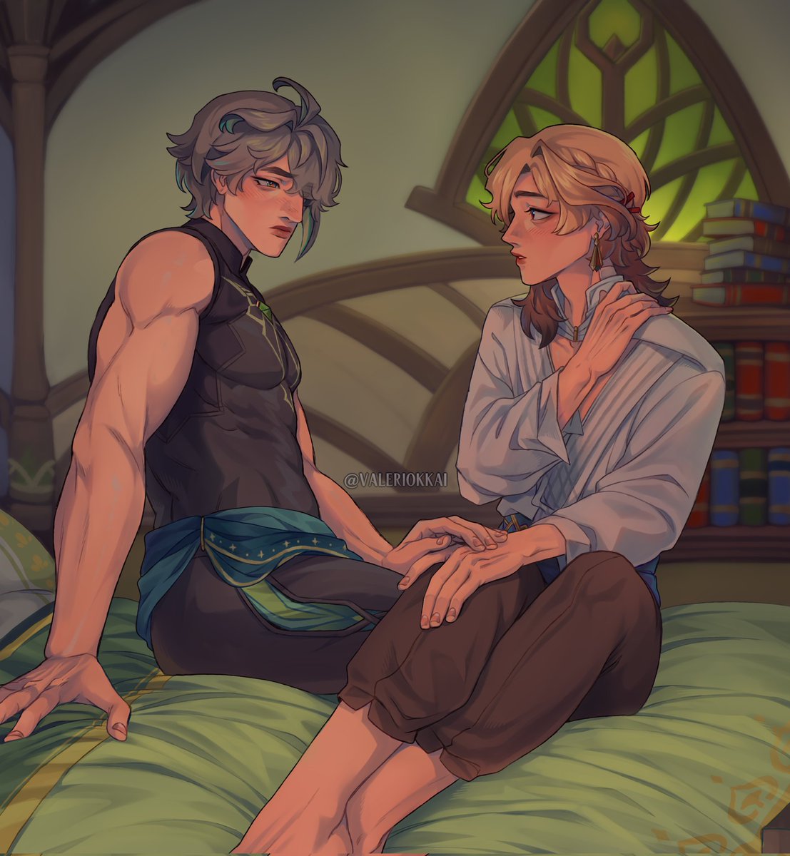 valeriokkai's tweet image. Hi, this is my artwork for Ribbon's fic (@CosplayRibbon) for @haikavehmb !!! 🙂↕️
Please go check it, she'll upload it weekly ↓↓↓
🔗archiveofourown.org/works/67946106/
#haikaveh #GenshinImpact #haikavehmb