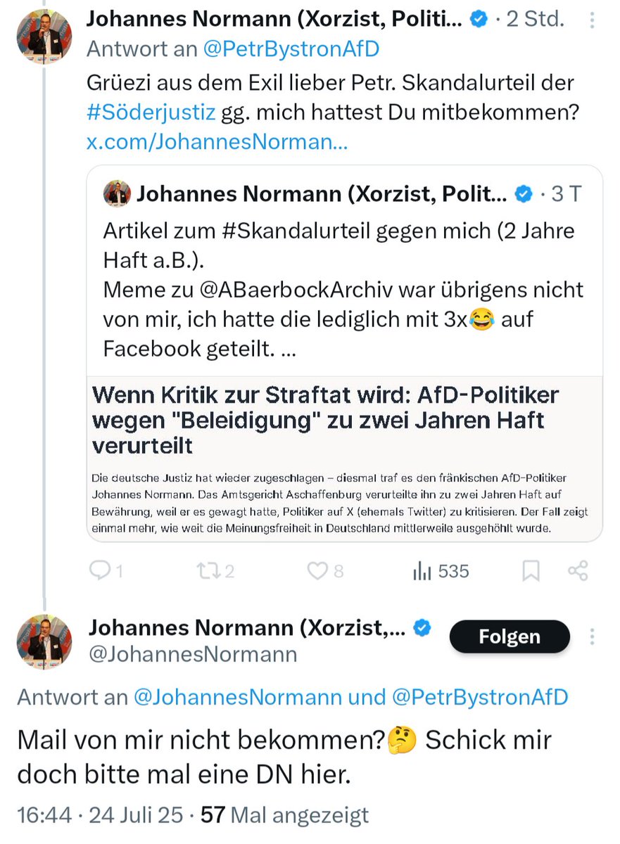 SvenFischer1980's tweet image. Gibt es im Umfeld von @JohannesNormann wirklich niemanden, der ihn davon abhält, sich permanent in der Öffentlichkeit so peinlich bei anderen anzubiedern?