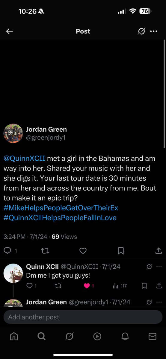 Yo, Mike. After surprising two <a href="/QuinnXCII/">Quinn XCII</a> fans with backstage VIP tickets to your Oct. Portland show, I ended up with the coolest girlfriend who took me to Post Malone, Katy Perry, and Morgan Wallen. Any chance doppelgänger #1 can cash in and surprise her with a ticket in PDX?