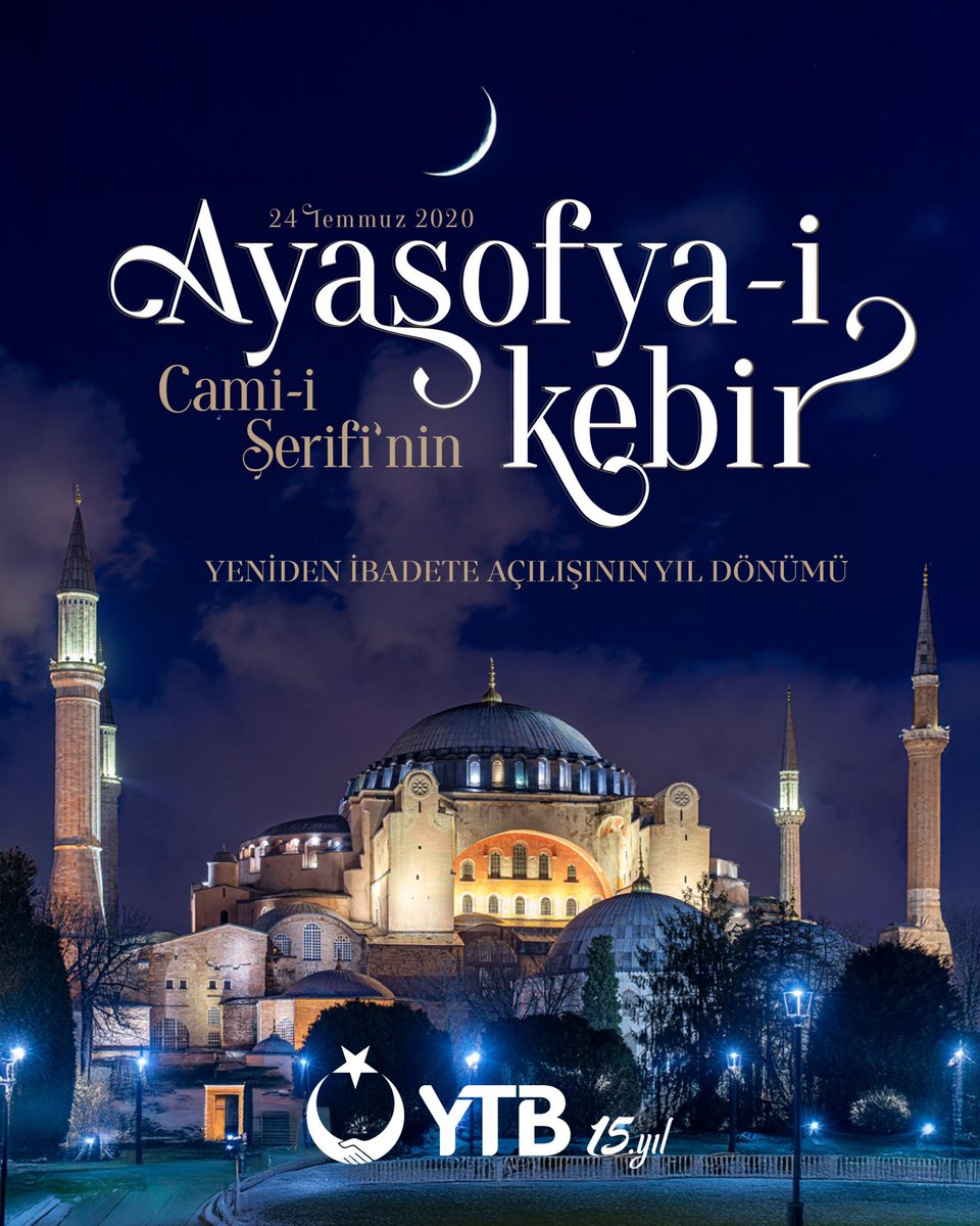 haditurus's tweet image. Ayasofya’nın yeniden ibadete açılışının 5. yılı kutlu olsun!
Beş yıl önce, Cumhurbaşkanımız Sayın @RTErdogan’ın güçlü iradesiyle Ayasofya-i Kebir Cami-i Şerifi 86 yıl aradan sonra asli kimliğine kavuştu.
O gün, sadece İstanbul’un değil; Kudüs’ten Semerkand’a, Üsküp’ten…