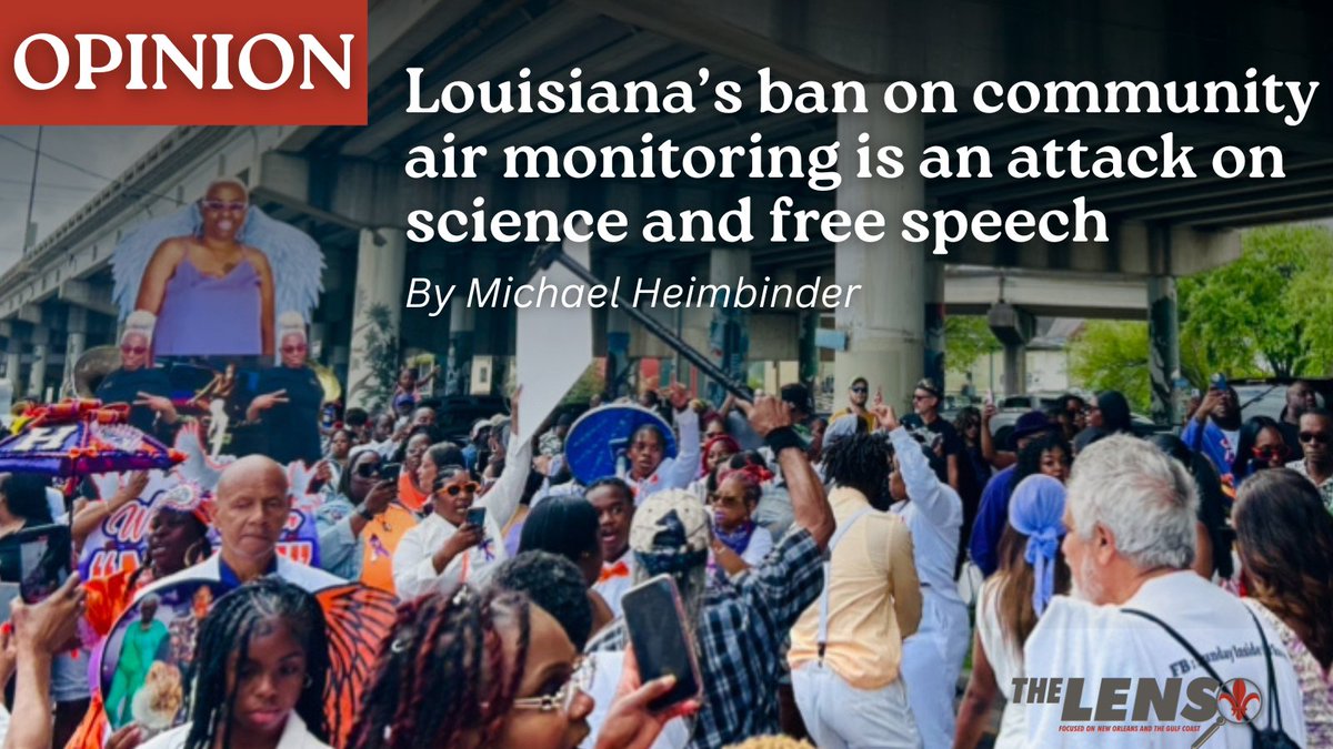 TheLensNOLA's tweet image. #OPINION Last year, Louisiana legislators passed a “million-dollar muzzle,” which barred the use of community-gathered air-quality data to advocate for pollution control and enforcement, with fines as high as $1 million per violation.
🔗: buff.ly/wKnMp3V
