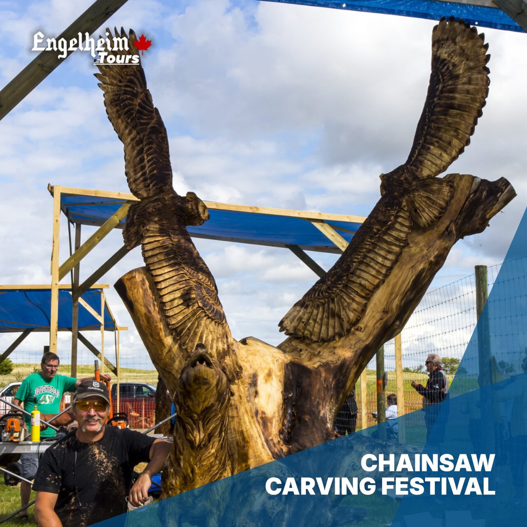 🪚 Visit Manitou's Fundraiser Event and
Experience Chainsaw Sculpting in Real Time!

Features:
- Luxury Motor Coach Transportation
- Live Carving Demonstrations
- Silent Auction on Unique Carved Items

Visit
engelheimtours.ca/tours/manitou-…
ving-festival/ or call (306)566-9300 to book