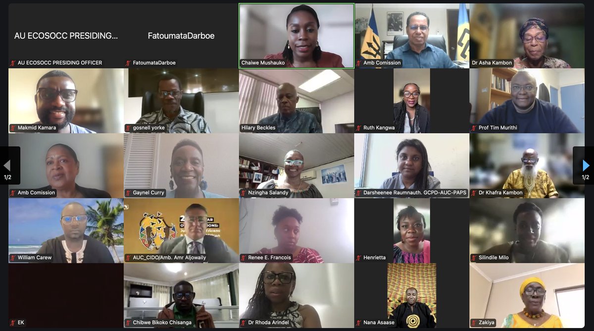 AU_ECOSOCC's tweet image. #HappeningNow: The 4️⃣th and final panel session at the Global Africa People-to-People Forum!
🎯Focus:
✔️Strengthening and operationalizing the @_AfricanUnion’s Sixth Region, positioning it as a key driver for implementing the outcomes of the upcoming #Africa-@CARICOMorg Summit.…