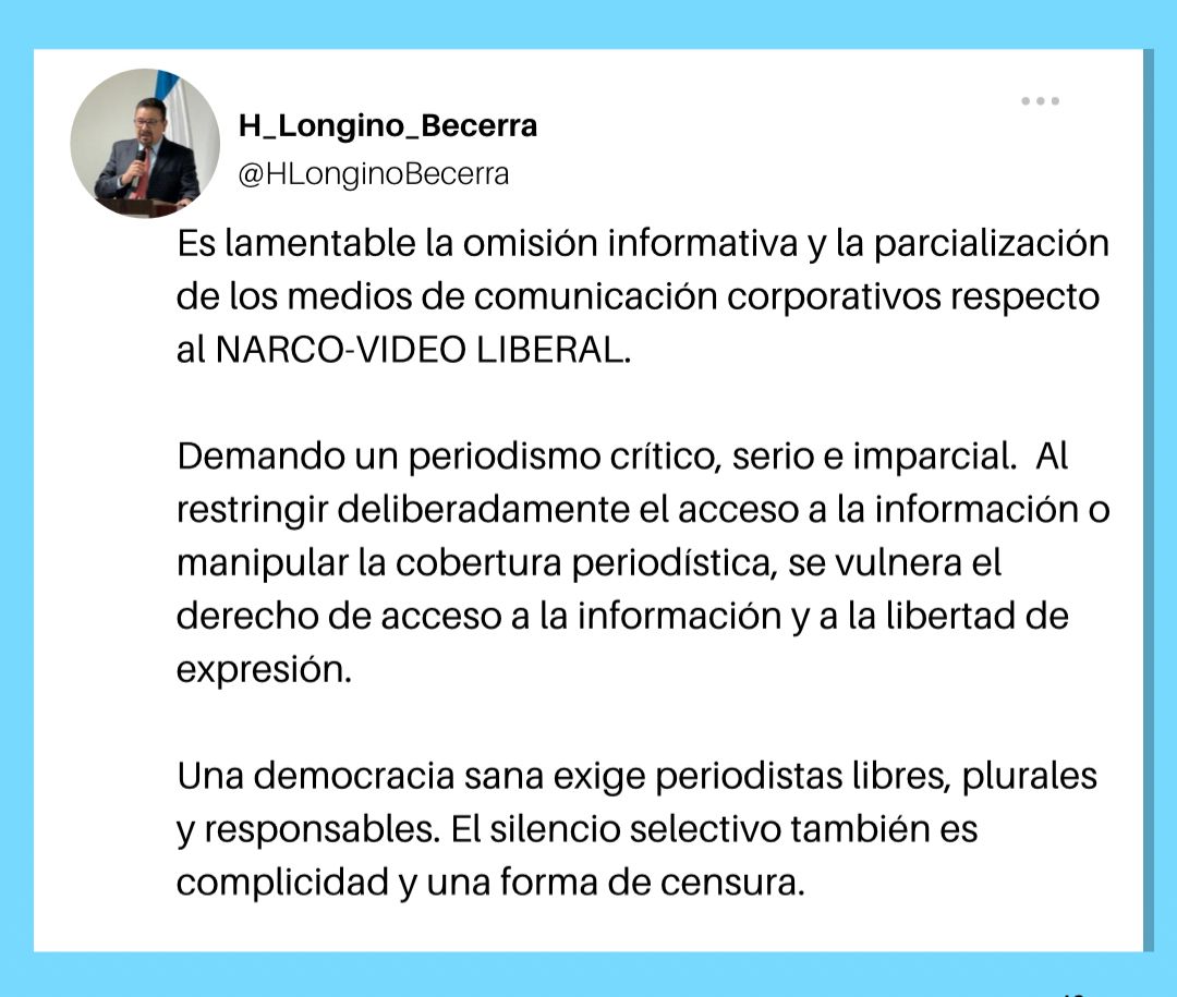 Lo expresado por el Secretario de Estado de Derechos Humanos.

<a href="/HLonginoBecerra/">H_Longino_Becerra</a>