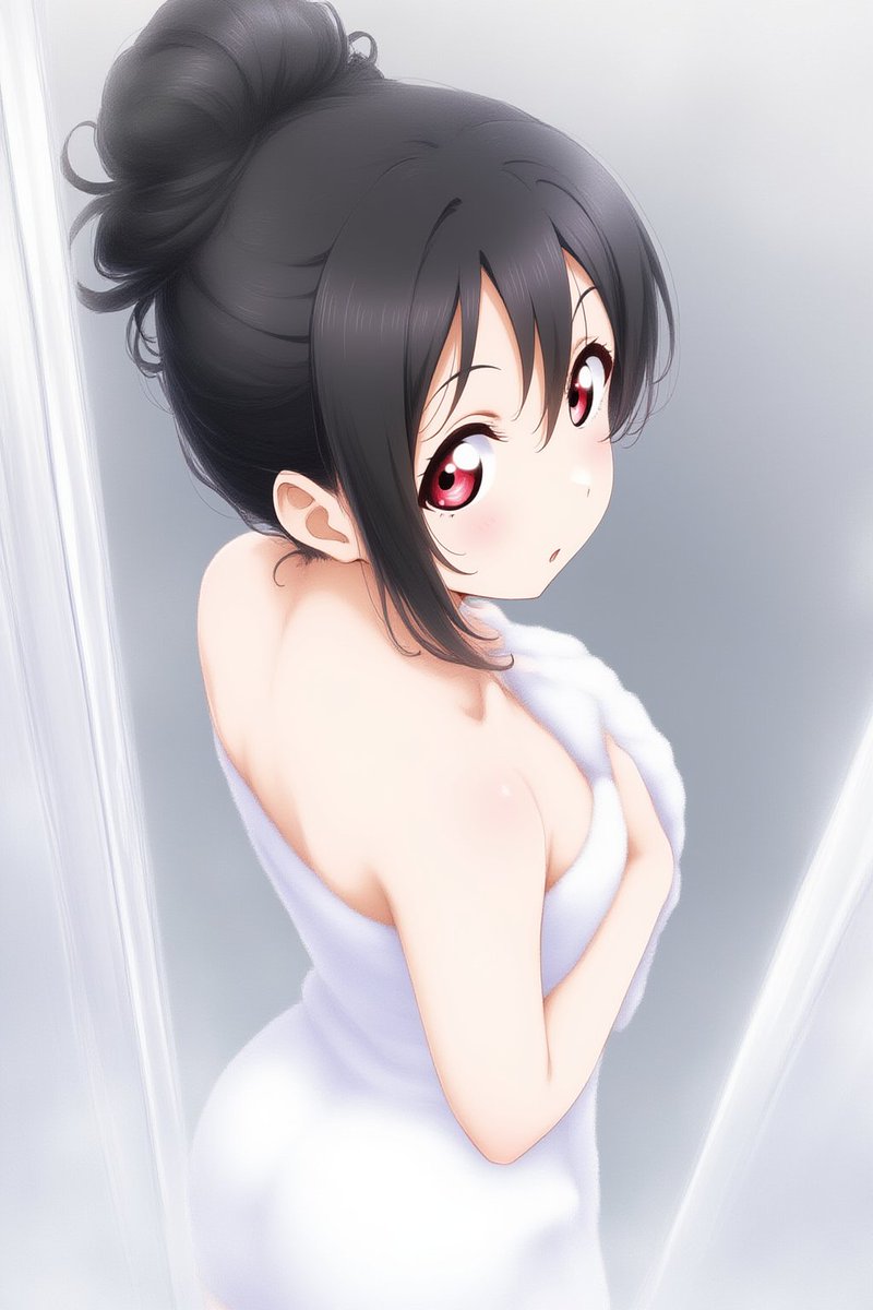 NicoCrazyAI's tweet image. 今日の疲れを流しましょう♨️
髪をまとめ上げると矢澤ママみが増しますね🤔
#矢澤にこ #NicoAI