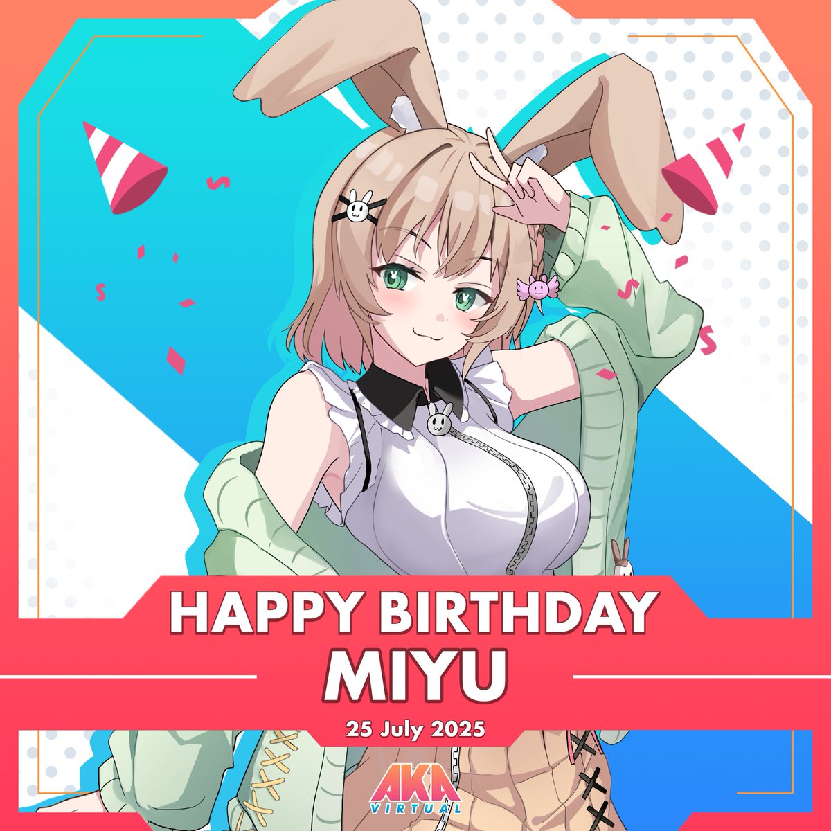 AKAVirtualOnAir's tweet image. Selamat ulang tahun kepada kelinci AKA Virtual, @AmayaMiyuID 🐇
Semoga tahun ini Miyu bisa capai semua yang Miyu inginkan ya~