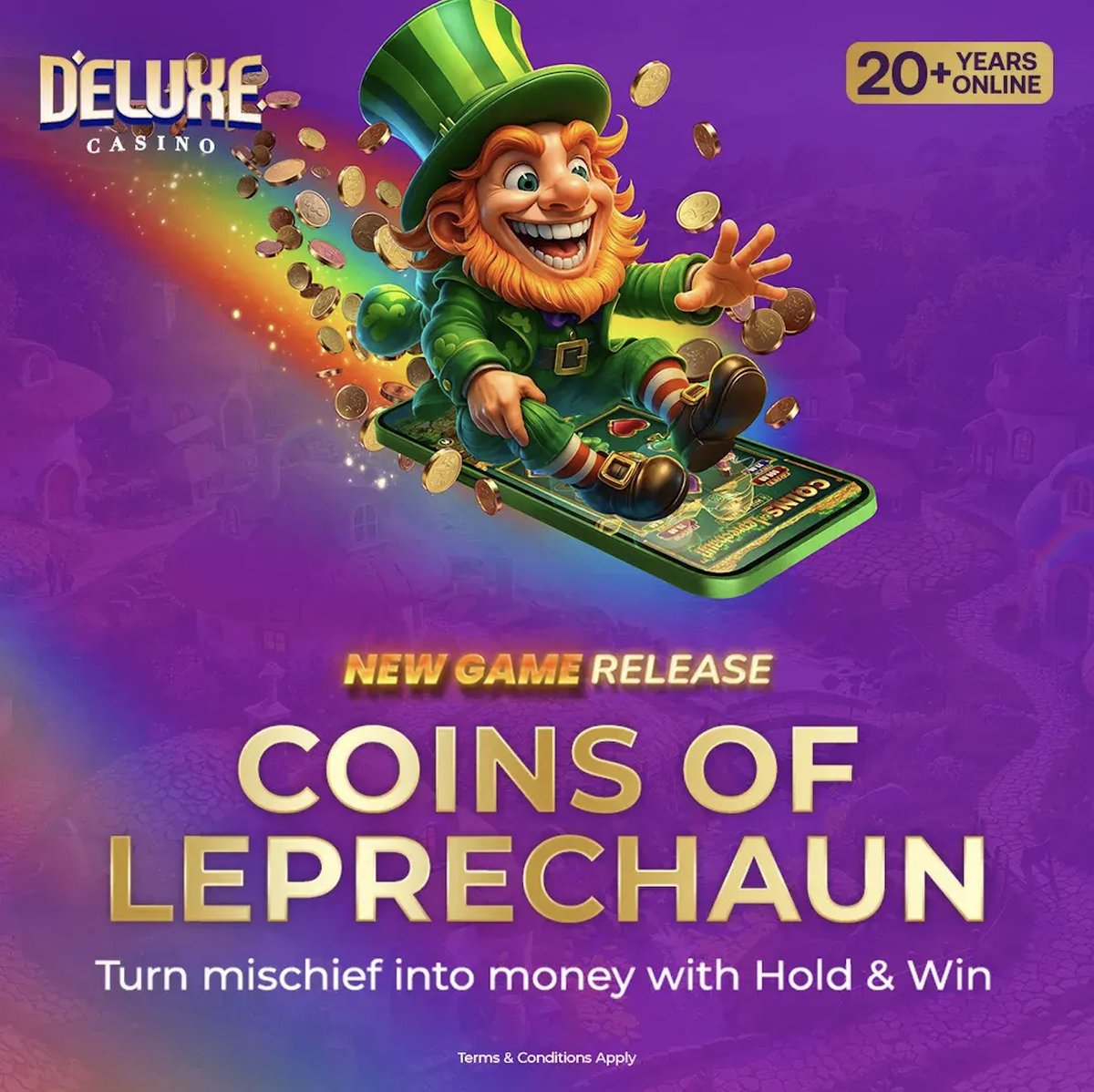 Coins of Leprechaun is now live on Deluxe Casino 🎰🍀

This 3x3 slot is packed with:
🔥 Hold &amp; Win
🔥 Buy feature
🔥 4 Jackpot levels

Play now 👉 bit.ly/xBASDeluxeCasi…