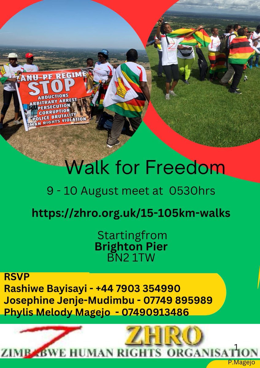 Kan_Yimo's tweet image. 9 August we tell Zanu Pf how fed up we are. It’s time to go. 
Brighton to London walk for freedom

We are led by imbeciles 
#WalkForFreedom
#ZanuPfOut 

@ZHRO_Zimbabwe 
@ZimbabweFreedo1