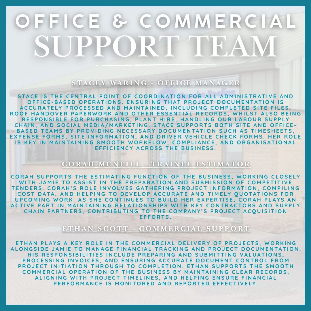 Swipe left to get to know our office team…  ⬅️👈

#WeAreManuka #MeetOurOfficeTeams #SwipeLeft #FlatRoofingSpecialists #ProvidingQualityService #Nationwide