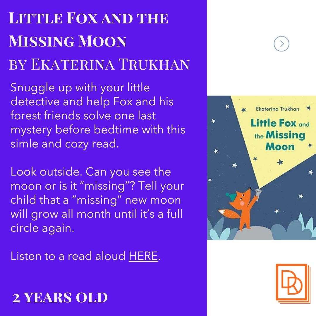 DDReading's tweet image. Prescription for Reading #1 for July 2025! Ages 18 months-2.5 years.
Learn more at ow.ly/BByW50WuCZp.
Little Fox and the Missing Moon: ow.ly/Mt4Q50WuCZo
#booksforkids #books #parenting #kids
