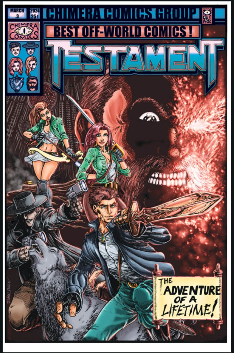 Comicartmaster1's tweet image. One of the rare covers where I did everything. Lines, color, letters. I really enjoy doing these 80s style covers.