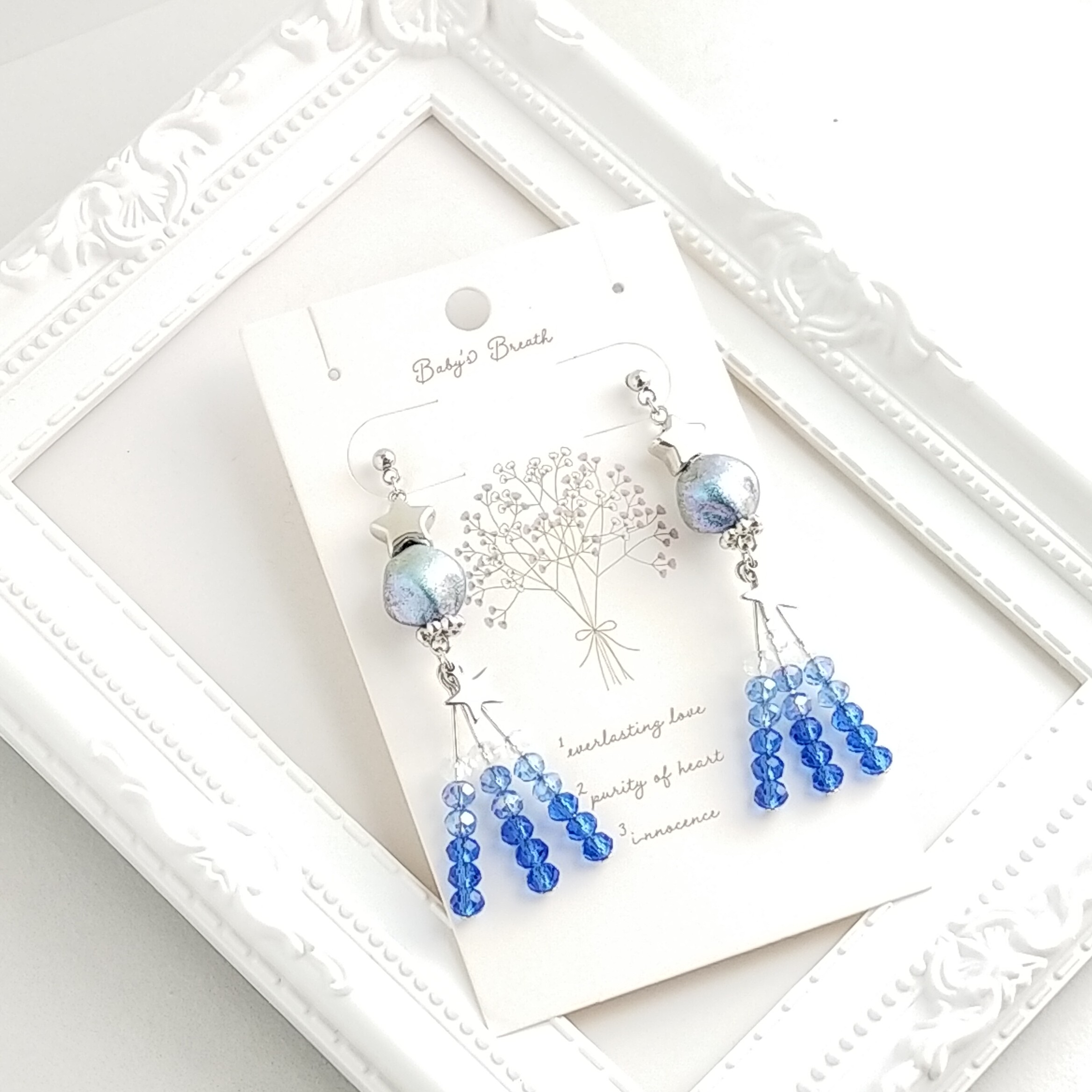 ちかな☺︎ 1点作品☆ 大粒原石ホワイトオパールピアス ホワイトオパールピアス (チタン） ピアス（スタッド・一粒