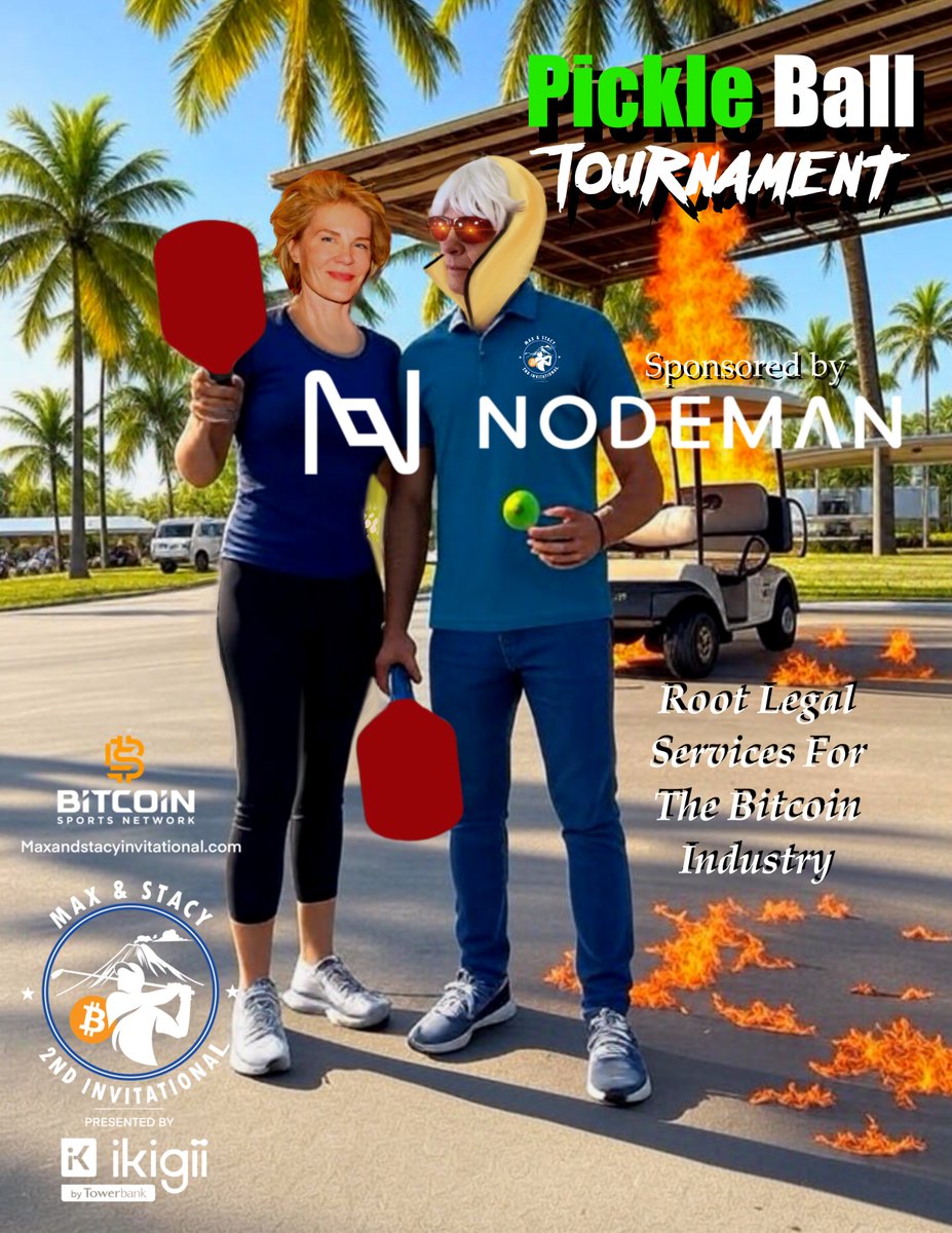 MaxAndStacyGolf's tweet image. The Pickle Ball tournament sponsorship is NODEMAN (@nodemanbtc)โ
Get your,
- Golf Tournament
- Pickle Ball Tournament
- Poker Tournament
- Pool Party
๐๏ธ๐๏ธ๐๏ธTickets at . . . MaxAndStacyInvitational.com
@maxkeiser
@stacyherbert