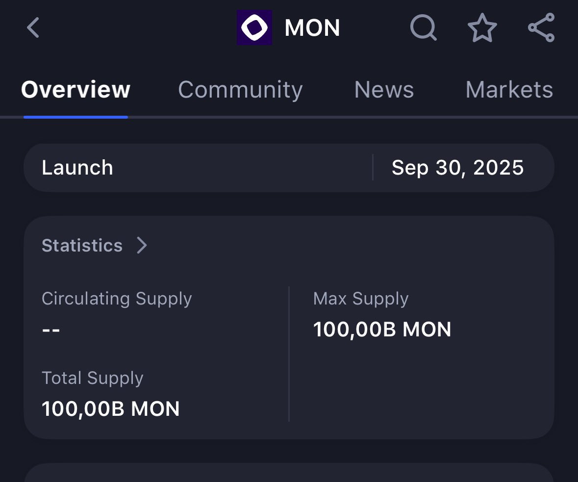 hey,

this information might not be true and haven’t been verified by the Monad team yet.

would be surprising to first hear about Monad mainnet launch on CMC to be honest.

sit in your hands and wait for any validation/refutation.