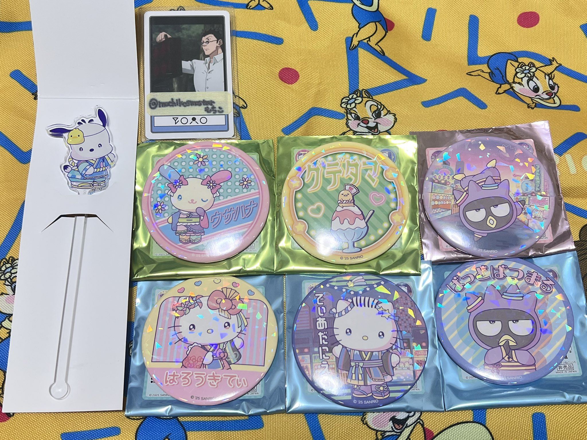 サンリオ ピューロランド ネオナツマツリ ノベルティ 缶バッジ キティ ダニエル サンリオ ピューロランド ネオナツマツリ ノベルティ 缶バッジ