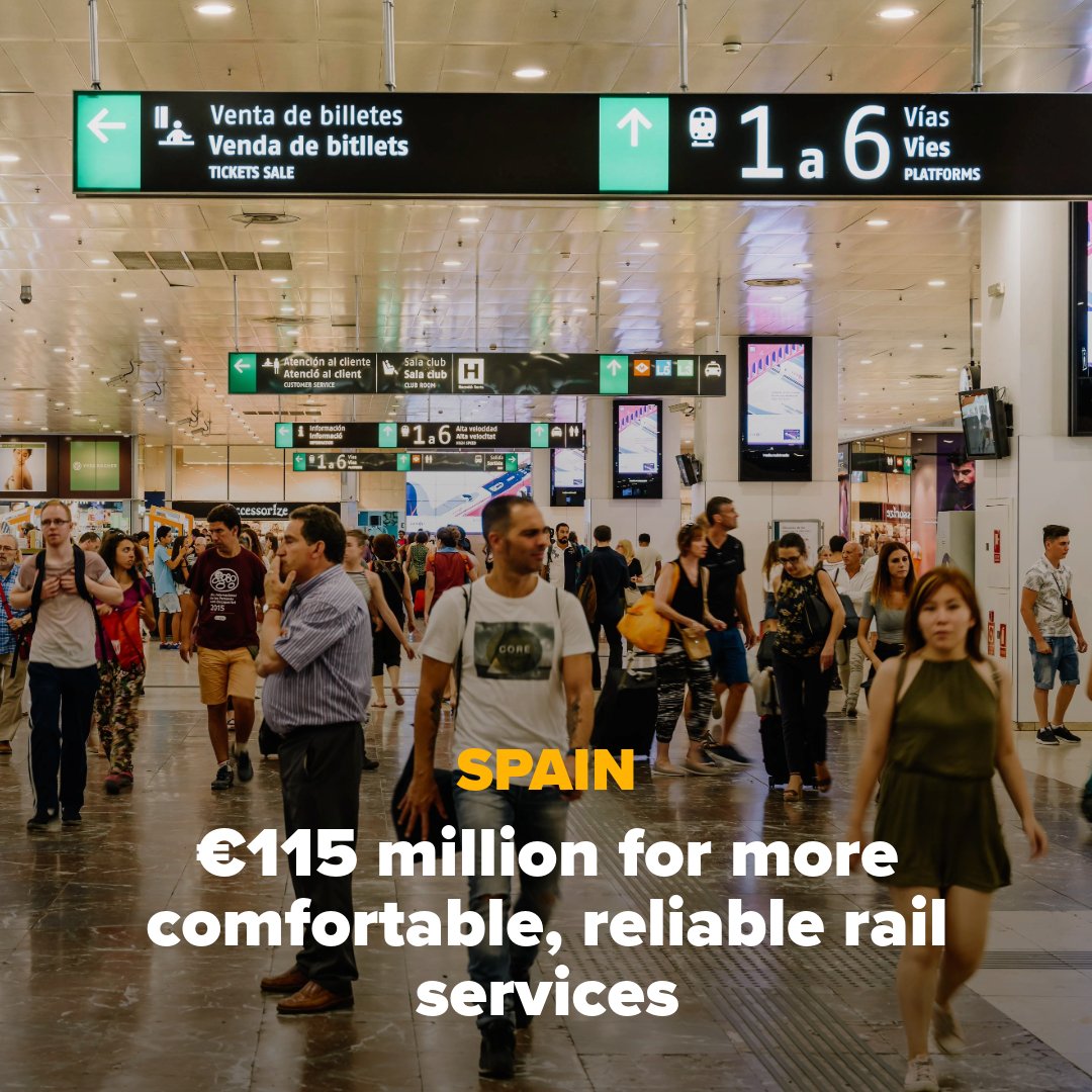 EIB's tweet image. 🇪🇸🇪🇺 We're financing the upgrade of the passenger terminal at Barcelona Sants station - a strategic hub in the EU rail network - with a €115m loan.
This project will improve mobility flows and enhance connections with urban public transport ⤵️
bit.ly/EIB_AdifAV
