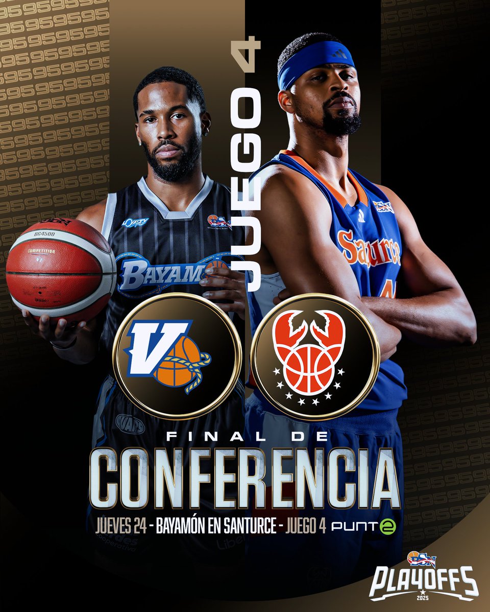 bsnpr's tweet image. 🏀 El Juego #4 de la Final de Conferencia 🔥
➡️ Bayamón mantiene ventaja 2-1 sobre Santurce
📺 Punto2
⏰ 8PM
#LaMásDura