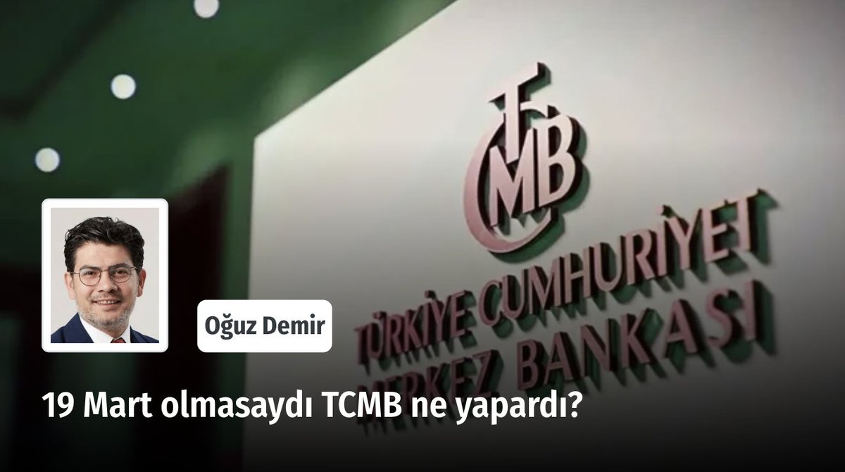 Yeni Arayış (@yeniarayiscom) on Twitter photo ❝ Trilyonlarca liralık faiz yükü ile, milyarlarca dolarlık rezerv kaybıyla açıklanamayacak büyüklükte bir orta ve uzun vadeli kaybı yaşadık. ❞
19 Mart olmasaydı TCMB ne yapardı?
✍️ Oğuz Demir (<a href="/droguzdemir/">Doç. Dr. A. Oğuz Demir</a>) yazdı.
Okumak için ➡️ yeniarayis.com/yazi/19-mart-o… ❝ Trilyonlarca liralık faiz yükü ile, milyarlarca dolarlık rezerv kaybıyla açıklanamayacak büyüklükte bir orta ve uzun vadeli kaybı yaşadık. ❞
19 Mart olmasaydı TCMB ne yapardı?
✍️ Oğuz Demir (<a href="/droguzdemir/">Doç. Dr. A. Oğuz Demir</a>) yazdı.
Okumak için ➡️ yeniarayis.com/yazi/19-mart-o…