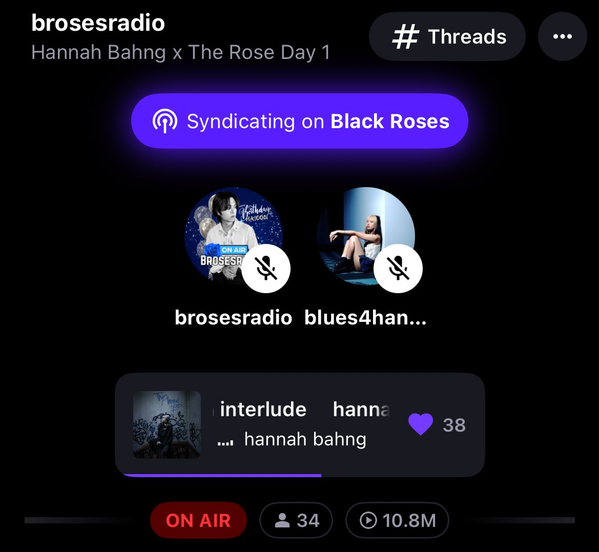 Blues4Hannah's tweet image. Hello #blues 💙 We are now at @brosesradio for our Hannah Bahng x The Rose collab. Come visit us at stationhead.com/brosesradio to enjoy great music from @hannahhbbahng and @TheRose_0803