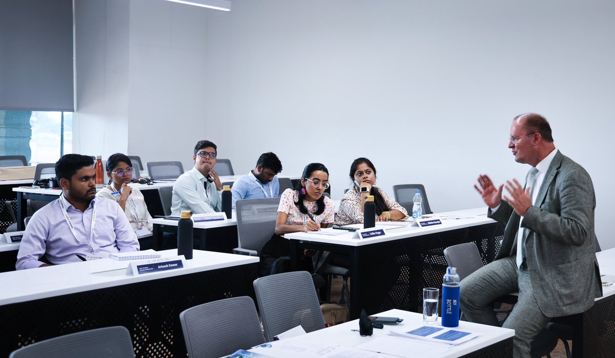 ChanakyaUni's tweet image. At the Indo-European Summer Academy, Dr. Peter Hefele asked a big question: can the green transition be truly global and just? From EU–India partnerships to urban innovation, he unpacked how climate goals must align with development and equity. Because without fairness,…