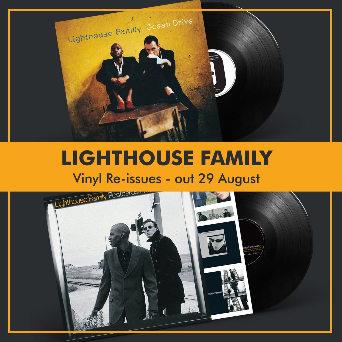ProperRecords's tweet image. Lighthouse Family's first two albums, the multi-platinum selling debut 'Ocean Drive' and the follow-up 'Postcards From Heaven', are both being reissued on vinyl on the 29 August.
➡️Find out more and pre-order here: proper-records.co.uk/2025/07/lighth…
