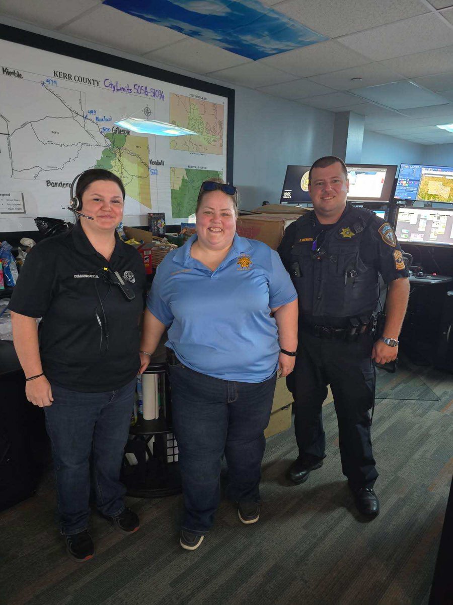 Our Dispatch team at Harris County made a trip out to Kerr County Sheriffs Department and Kerrville Police Department to provide loads of snacks, activity bags and self care items.  Showing our support to them during the flood recovery efforts