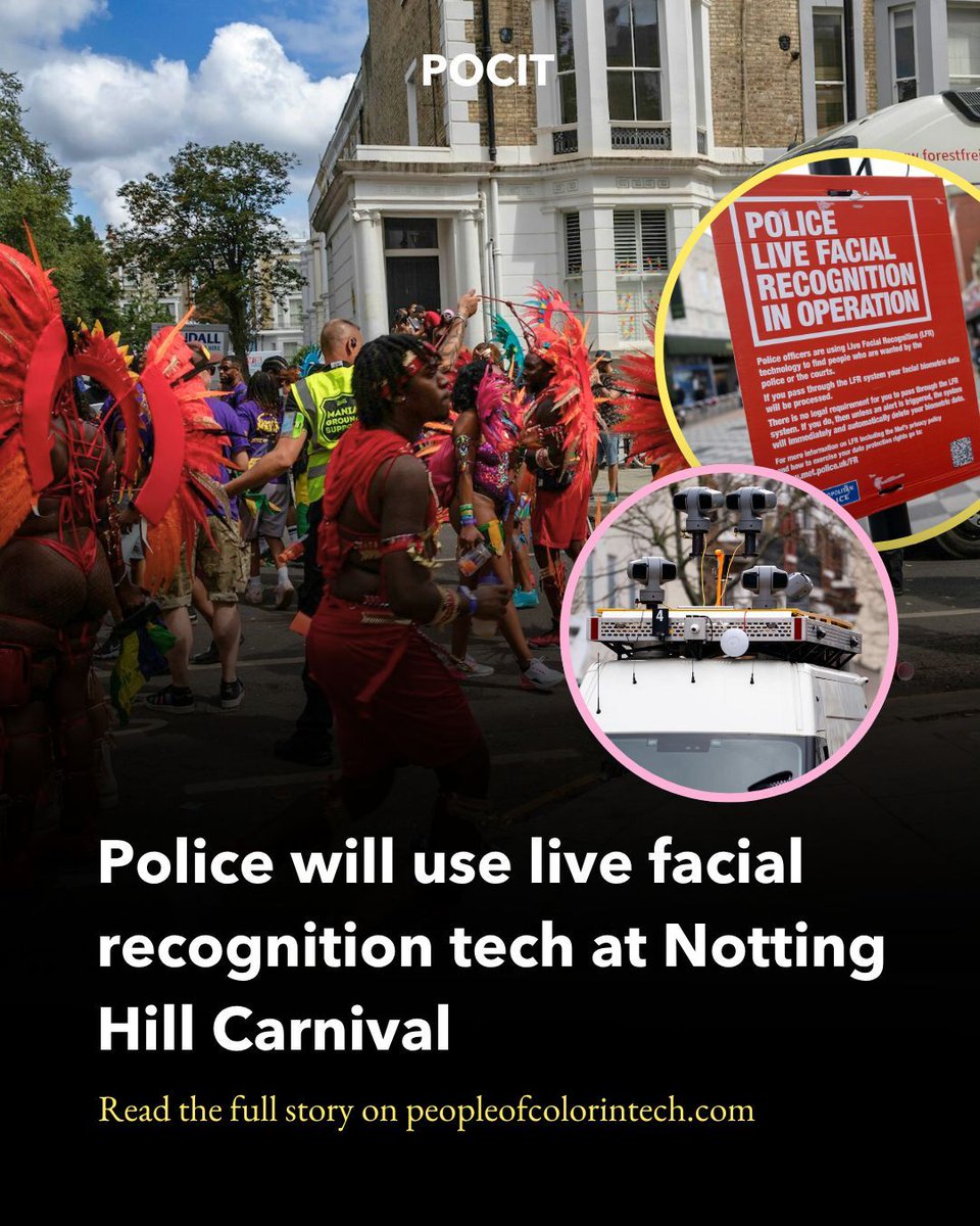pocintech's tweet image. London&apos;s Metropolitan Police has announced it will be using live facial recognition [LFR] tech at Notting Hill Carnival.
buff.ly/z7gzMuA