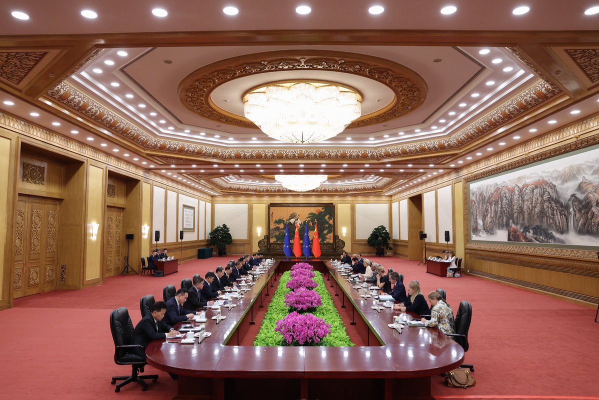 Kaja Kallas (@kajakallas) on Twitter photo In Beijing, with <a href="/vonderleyen/">Ursula von der Leyen</a> and <a href="/eucopresident/">António Costa</a> for frank and constructive talks with President Xi and Premier Li.
We raised concerns on China’s economic imbalances and its backing of Moscow.
We are indeed at an inflection point and need China to act on our concerns. In Beijing, with <a href="/vonderleyen/">Ursula von der Leyen</a> and <a href="/eucopresident/">António Costa</a> for frank and constructive talks with President Xi and Premier Li.
We raised concerns on China’s economic imbalances and its backing of Moscow.
We are indeed at an inflection point and need China to act on our concerns.