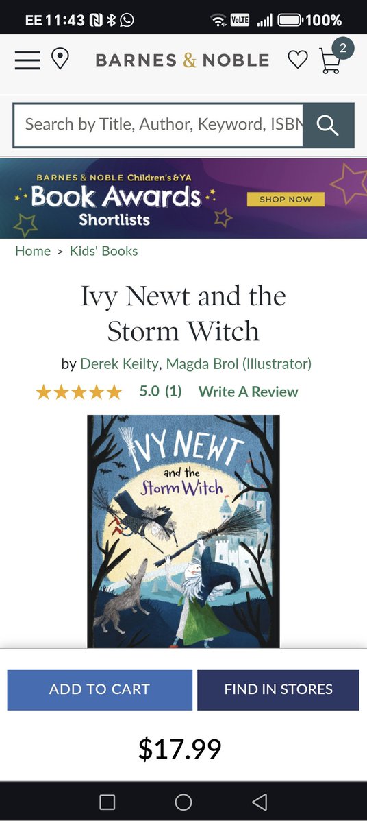 Derekkeilty's tweet image. ✨ New 5-star review on Barnes &amp;amp; Noble!
“Not one of those mass-produced formulaic paperbacks… it&apos;s a book a child or adult will feel satisfied delving into.”
Feeling grateful for this lovely write-up of Ivy Newt and the Storm Witch 💫📚
#IvyNewt #chapterbooks #BarnesAndNoble