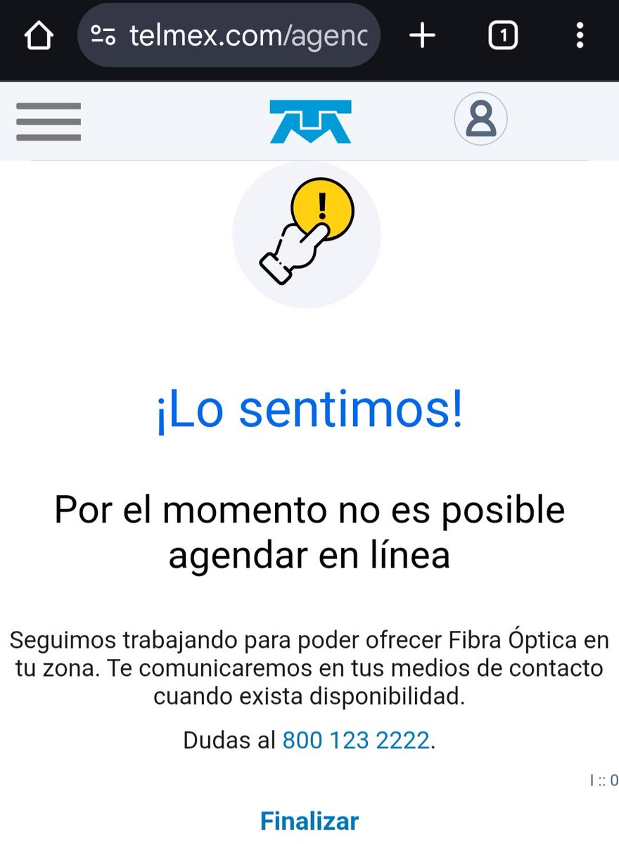 jaimico79's tweet image. Que me llega mensaje de @TELMEXSoluciona diciendo que ya puedo solicitar fibra por fin. Entro a solicitar y oh sorpresa (para nadie) , pero eso si ya tienen las calles de adelante y atrás, solo a mi me dejaron con cobre y sigo pagando como si tuviera fibra @elpoderdelc @Profeco