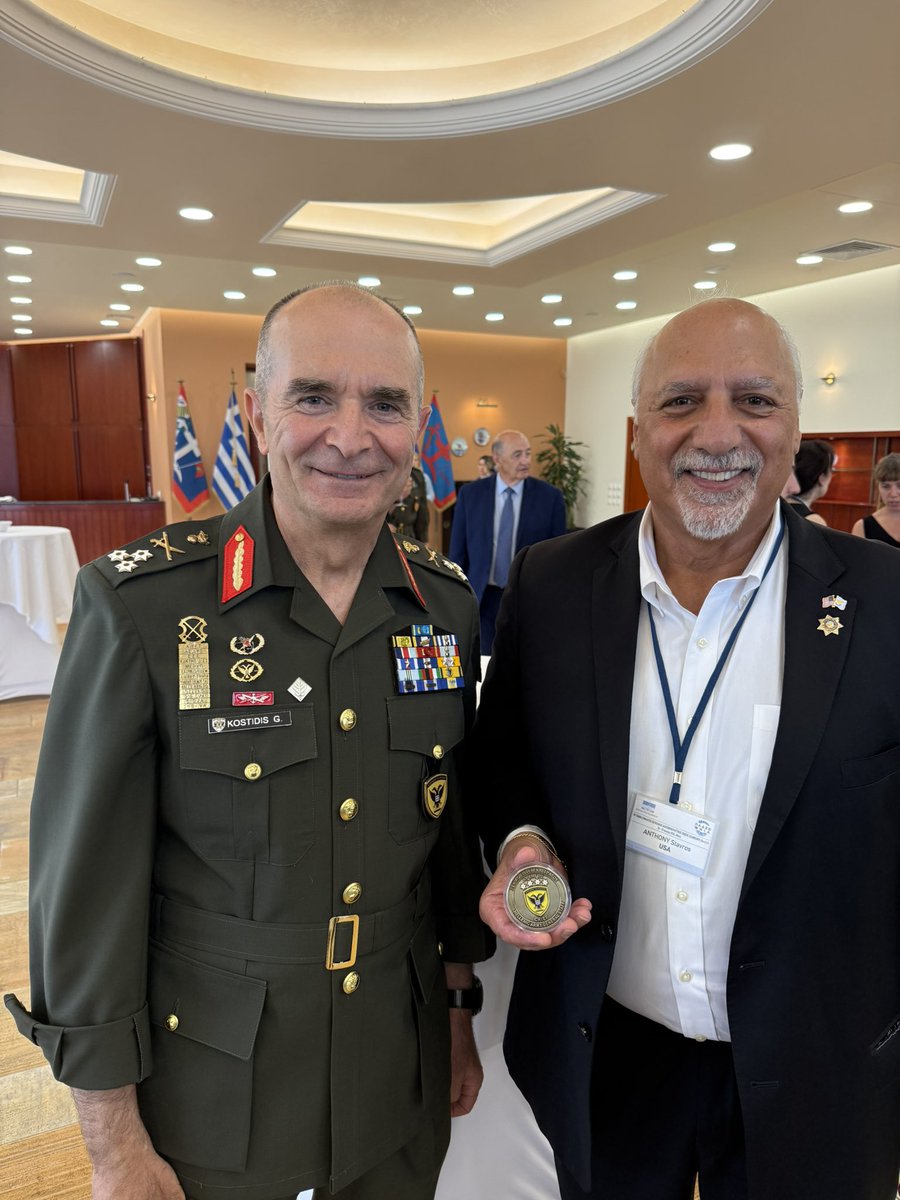 Received a briefing from the Greece Ministry of Defense and several generals in Athens. Honored to exchange challenge coins and talk about the great partnership between Nevada and our great military installations.