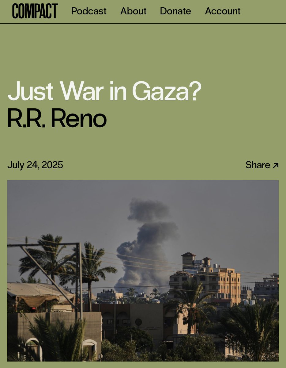 “It’s the job of Catholic leaders to press for limits on war-making”

Catholic theologian R.R. Reno on the heated debate that has broken out since Israeli fire hit a church in Gaza, killing three.
compactmag.com/article/just-w…