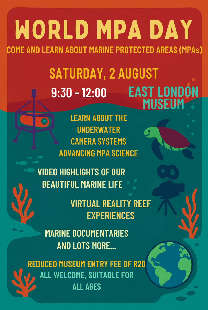 NRF_SAIAB's tweet image. SAIAB, through the MARIP platform, will be part of the World MPA Day celebration at the East London Museum on 2 August! 🐠
#worldmpaday