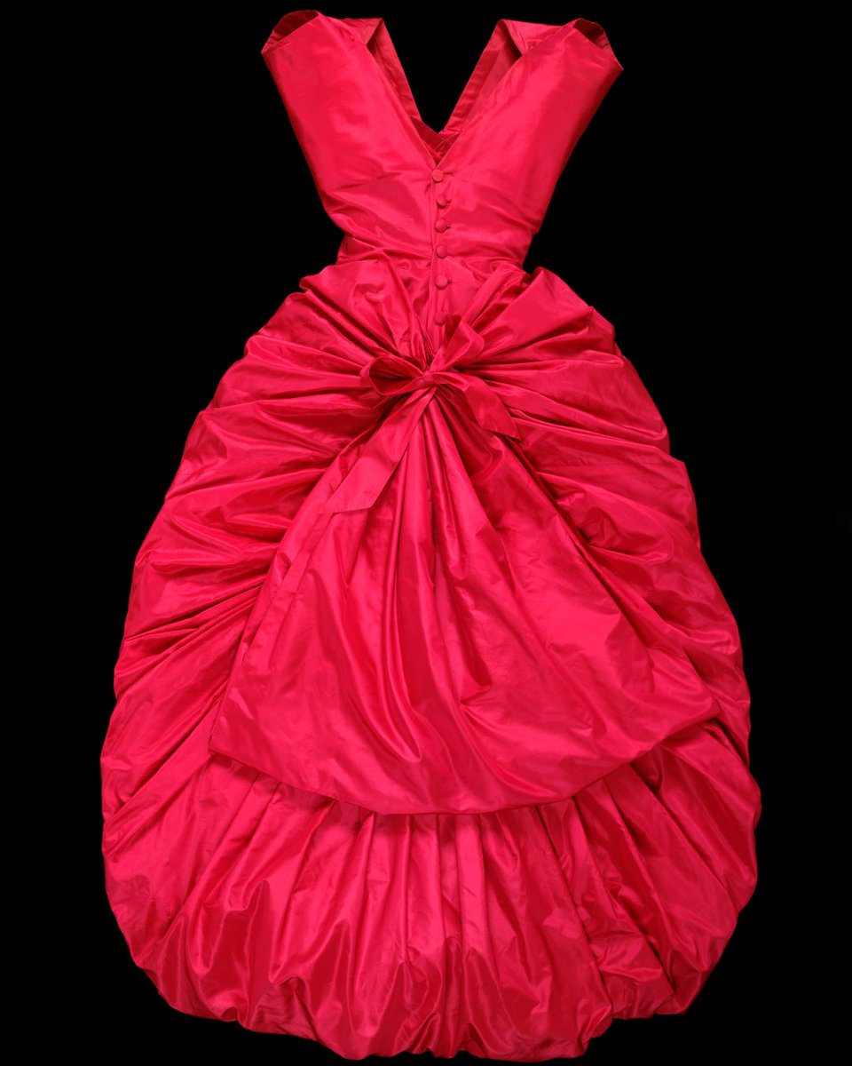 V_and_A's tweet image. The most ordered object at V&A East Storehouse: an X-ray of Balenciaga’s 1954 balloon-hem dress. Though known for avoiding corsetry, the image reveals hidden boning and hooping, showing his innovative approach to structure and silhouette. Beauty meets science.