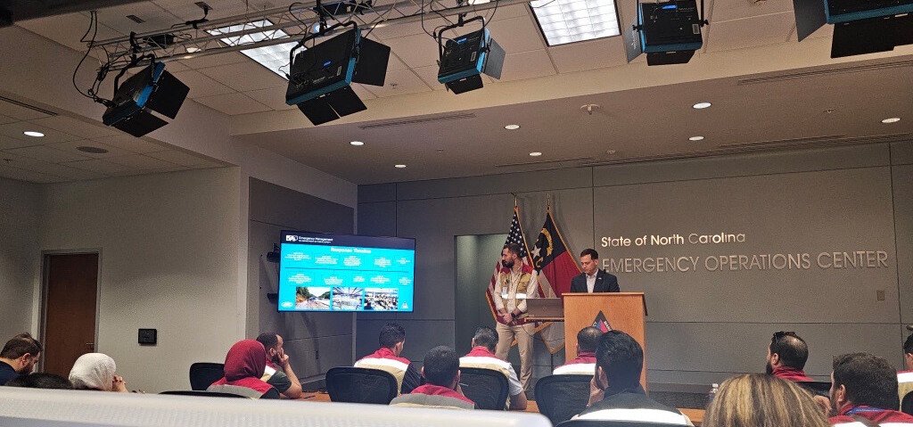 NCEmergency's tweet image. This week, NCEM hosted Georgetown University's Executive Leadership in Emergency and Disaster Management Course at the State Emergency Operations Center in Raleigh to learn about how the North Carolina State Emergency Response Team prepares for and responds to disasters.