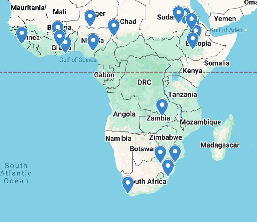 RAMPs_study's tweet image. Ethiopia and Ghana leading the way in registrations for the RAMPs study. Almost 200 hospitals have expressed an interest, many more pins on this map soon!
