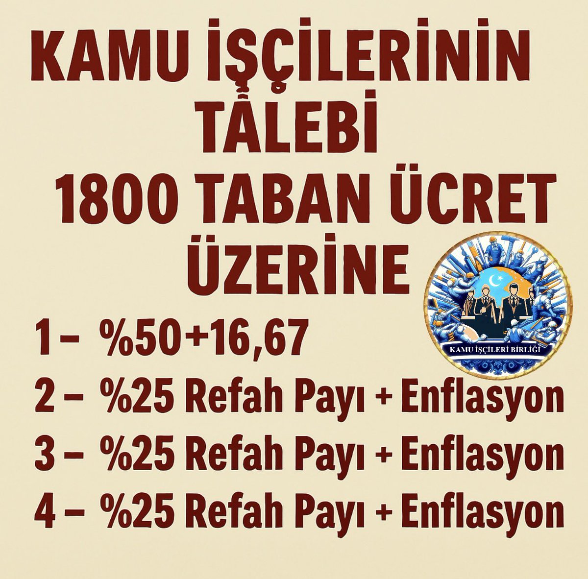 ANLAŞILAN O Kİ SENDİKALAR KENDİ TALEPLERİNİ UNUTMUŞ DURUMDA BİZ DE HATIRLATALIM İSTEDİK.

YETKİ DÜŞMESİN DİYE DEĞİL GERÇEK GREV İSTİYORUZ.

📢 AİLEMİZE KATILIN: t.me/Kamuiscileri1

<a href="/RTErdogan/">Recep Tayyip Erdoğan</a> <a href="/isikhanvedat/">Prof. Dr. Vedat Işıkhan</a> <a href="/memetsimsek/">Mehmet Simsek</a> <a href="/turkiskonf/">TÜRK-İŞ</a> <a href="/hakiskonf/">HAKİŞ KONFEDERASYONU</a> <a href="/diskinsesi/">DİSK</a> #Kamuişçileri